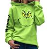 ENIXWH Grinch - Felpa con cappuccio natalizio, a maniche lunghe, casual, comoda per bambini, adulti e donne, verde, XL