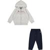 Champion Legacy Graphic Shop TD (306846) -Ultra-Light Soft Compact Powerblend Fleece Hooded Completo, Grigio Melange/Blu Marino (NOXM/NNY), 12 Mesi Bambino