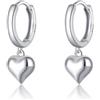 SLUYNZ Orecchini a cerchio in argento Sterling 925, 8 mm, a forma di cuore, per donne e donne, graziosi orecchini a cerchio con amore Huggie, The heart size is 0.8cm/0.31in, Argento sterling, Non