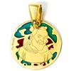 De Bussy Medaglia di Padre pio Ciondolo Santo di pietralcina in Argento 925 placcato oro 18kt e smalto®