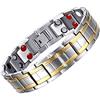 JFUME braccialetti magnetici da uomo, placcatura in oro 18 carati, placcatura in PVD nero e blu, elementi 4in1 con strumento di rimozione dei collegamenti incluso, 8,5 pollici