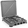 Campart Fornello a Gas Ontario, Campeggio Unisex Adulto, Grigio, 4 fuochi