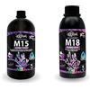 Haquoss M15 Coral Food Soluzione Nutritiva per Coralli e Animali Filtranti, 1000ml & M18 Purple Max Soluzione Che Intensifica Il Colore delle Rocce Vive, 250ml