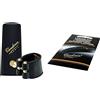 Vandoren LC27P Legatura in Pelle e Copribocchino in Plastica per Sassofono Alto & VMC6 Salvabocchino da 0.35 mm, Trasparente