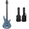Ibanez GIO GSR180-BEM - Basso Elettrico a 4 Corde, Colore: Blu & CAHAYA Borsa per Basso Elettrico con Imbottitura di 8mm e Ampia Tasca Frontale