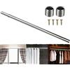OTYMIOW Tubo Appendiabiti per Guardaroba Palo Telescopico per Tenda Asta Regolabile Bastone Tenda Doccia Appendiabiti Allungabile per Armadio Senza Foratura in Acciaio Inox 56cm a 102cm Armadio, Muro