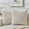ANBURG Copricuscini 35x35 Crema Beige Velluto a coste Copricuscini Divano Set di 2 Fodere Cuscino per Divano Federe Decorativi Fodere per Cuscini per Divano Camera da Letto