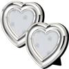 Your Castle Set di 2 Cornici per Foto a Forma di Cuore in Metallo Argentato 9 x 9 cm, a Forma di Cuore, per Foto 5 x 6 cm, Argentato Antiossidante