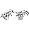 Paini - LIBERTY 243 Rubinetto Monoblocco lavabo con maniglia a Croce, Bagno, Cromato & LIBERTY 327 Rubinetto Monoblocco Bidet con maniglia a Croce, Bagno, Cromato, Design Liberty