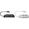 Vimar Fp00531.C Presa Multipla Con Interruttore Luminoso, 3 Prese Universali, 6 Biprese & Fp00521.C.B Presa Multipla Con Interruttore Luminoso, 2 Prese Universali, 4 Biprese Sicury, Bianco, 1.5 Metri