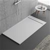 Bagno Super piatto doccia bianco, design moderno, modello Siviglia, in marmo e resina, effetto pietra ardesia, luxury, gelcoat, slim 3cm 70x120