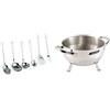 Barazzoni 8010049006 Set 6 Mestoli, Acciaio Inox 18/10 & Chef Line Colapasta, Acciaio Inox 18/10, Diametro Cm 22, Made in Italy