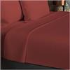 Soleil d'ocre, Lenzuolo sopra in cotone 57 fili 260x300 cm UNI terracotta, di Soleil d'ocre