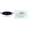 Pentole Agnelli ALSA110S32 Tegame con Maniglie, Alluminio antiaderente, Argento, 32 cm & PCMX02932 Coperchio con Ponticello in Acciaio, Alluminio Lucido, 32 cm
