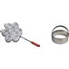 ELETTRO CENTER Tigelliera, Alluminio, Argento, Art.381 & Art.219 Taglia Tigelle, Acciaio Inossidabile, Manico Inox, Argento, ART. 219