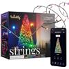 Twinkly Strings 750 LED RGB, Striscia Luci LED Mappabile Esterno e Interno, Luci Smart Multicolore, Compatibile con Alexa e Google Home, Luci Mappabili, IP44, Controllo App, Filo Nero, 60m