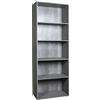 COMPOSAD | Libreria Alta della Linea FLOW con 4 Ripiani Regolabili, Libreria Moderna a Scaffale, (LxAxP) 69x200x35 cm, Colore Grigio Cemento, Soggiorno, Studio, Ufficio, Made in Italy