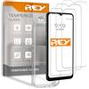 REY Pack 3X Pellicola salvaschermo e Cover per ZTE Blade A51, Vetro temperato e Silicone TPU ad Alta Resistenza