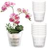 Wedhapy Vaso per Orchidee Con Fori Vasi per Orchidee 12 Pezzi Fioriera per Orchidee 5,5'' ＆ 4,3'' Vasi Trasparenti per Orchidee per Rinvaso, Vaso per Piante Traspirante Con Intaglio Vaso per Fiori in Plastica