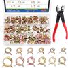 Glarks 121 pezzi 12 misure 7 - 12 mm a molla tipo clip in silicone carburante tubo di vuoto morsetto a bassa pressione morsetto aria morsetto kit assortimento con 1 pinza Clic-R per fascette