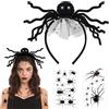 Capaneus Cerchietto Halloween Con Ragni per Bambina e Donna - Accessori Capelli e Tatuaggi per Carnevale e Festa