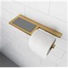 Viverso x add porta rotolo con ripiano, aperto, fisso, VA2202BG, x add oro spazzolato [Accessori Bagno > Porta Rotolo]