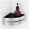 Viverso x match portaoggetti doccia angolare, La: 220 A: 70 P: 170 mm, VU6004BS, x match acciaio inox spazzolato/nero opaco [Accessori Bagno > Mensole Doccia]