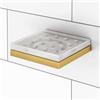 Viverso x add mensola in silicone con supporto a parete, VA1500XX+VA1400BG, x add oro spazzolato [Accessori Bagno > Porta Oggetti]