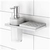 Viverso x add dispenser per sapone e mensola in silicone con staffa a parete, VU9400XX+VU9500CR+VA1500XX+VA1401CR, x add [Accessori Bagno > Set di accessori da bagno]
