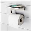 Viverso x add porta rotolo con ripiano, aperto mobile, VA2100BN+VA2400BN, x add nichel spazzolato [Accessori Bagno > Porta Rotolo]
