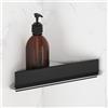 Viverso x match Mensola angolare doccia con tergivetro da doccia, VU6002BS+VU6000MB, x match acciaio inox spazzolato/nero opaco [Accessori Bagno > Mensole Doccia]
