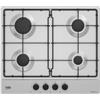 Beko PRONTA CONSEGNA - SPEDIZIONE IMMEDIATA Beko HIAW64223SXE - HIAW 64223 SXE Piano Cottura da Incasso 60 cm 4 Fuochi Gas High Efficiency Acciaio Inox PractiClean Griglie Smaltate