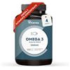 Vitavea Omega 3-2000 mg - 1000mg EPA 500mg DHA - Senza Retrogusto - Cura 4 Mesi | Supporto Cuore e Mente - Sinergia EPA+DHA ad Alta Concentrazione - 120 Capsule Softgel Facili Da Deglutire - Vitavea