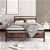 HOJINLINERO Telaio del letto in metallo e legno, telaio in metallo con rete a doghe, moderno letto per ragazzi con rete a doghe, letto 120x200 cm, colore nero