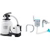 Intex 26680 Pompa a sabbia con sistema ECO per piscine fino a 56800 L & Skimmer Di Superficie Per Montaggio A Parete, 20.96 X 24.13 X 33.02 Cm, Grigio Blu