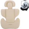 Generico Riduttore sedile per passeggino,ovetto e seggiolini auto,seggiolino per neonato,cuscino poggiatesta,Cuscino Per Carrozzina,Morbido Cuscino Portatile Per Poggiatesta (beige)