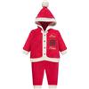 Ellepi Neonato mesi natale tutina ciniglia neonata vestito tutine bambino bambina bimba pigiama maschio bimbo costume neonati babbo abbigliamento femmina primo natalizio regalo completo (9 Mesi, CO 4951)