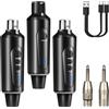 Depusheng S5 Trasmettitore ricevitore wireless per chitarra con 2 trasmettitori XLR wireless e 1 ricevitore con interruttore di riverbero per microfoni dinamici e a condensatore da 48V, mixer audio