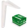 Amig - Set Supporti per Mensola da Parete - 20 Pezzi - Staffe in Acciaio - 150x125 mm - Colore Bianco - Resistenti fino a 35 Kg - Angolo per Ripiani - Supporto per Mensole - Installazione Facile