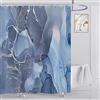 ASDCXZ Tenda da doccia in marmo blu oro 180 x 200 cm, moderna astratta blu oro bianco effetto marmo tenda da doccia lavabile in poliestere impermeabile tenda da doccia per vasca da bagno con 12 ganci