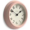 Jones Clocks® Frieze Orologio a parete | Piccolo elegante orologio rotondo classico | 23cm | Rosa | Un bel design ideale per cucina, soggiorno, camera da letto, spazi grandi o piccoli