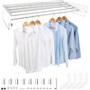SWAWIS 80 * 40cm Stendibiancheria da Parete, Pieghevole Stendino in Acciaio Inox Salvaspazio con Maniglie, Portata 50 kg, per Balconi Interni (Bianco)