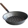 Snips, Padella per Castagne 52 x 27 x 4 cm, Diametro 27 cm, Manico in Legno Antiscivolo, Made in Italy, Metallo, Acciaio
