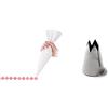 Tescoma Delicia sac a Poche in Tessuto, Bianco, 35 cm & Decora F 5 Cornetto Blisterato per Zeppole di San Giuseppe, Acciaio Inox, Argento