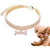 Fukamou Collare per cani con strass,Set di collane con collare con strass per cani di piccola taglia - Gioielli per collana di piccoli animali domestici per cani di piccola taglia Ragazza, Cani femmina, Cani