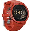 findtime Orologio da uomo digitale, sportivo, militare, contapassi, senza app e cellulare, contatore di calorie, timer cronografo, sveglia a LED, cronometro 5 ATM, impermeabile, corsa, Colore: rosso