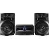 Panasonic SC- UX100E-K Sistema Mini, 300 W, Speaker a 2 Vie, Woofer da 13 cm, Lettore CD, CD-R/R W, Bluetooth, USB, Radio 30FM/15AM RDS, AUX, Audio di Qualità, Illuminazione Blu, Nero