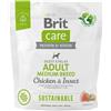 BRIT CARE Sustainable Adult Medium breed chicken insekt per cani adulti di razza media con pollo e insetti 1 kg