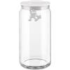 Alessi AMDR06 W Gianni a Little Man Holding On Tight Barattolo Ermetico in Vetro con Coperchio in Resina Termoplastica, Bianco, 140 cl