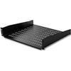 StarTech.com Mensola per rack 19 2U Ventilata, Ripiano universale cantilever per rack e armadi di rete 19 pollici, Acciaio resistente, Capacità 23Kg, Profondità vassoio 41 cm, Nero (CABSHELFV)